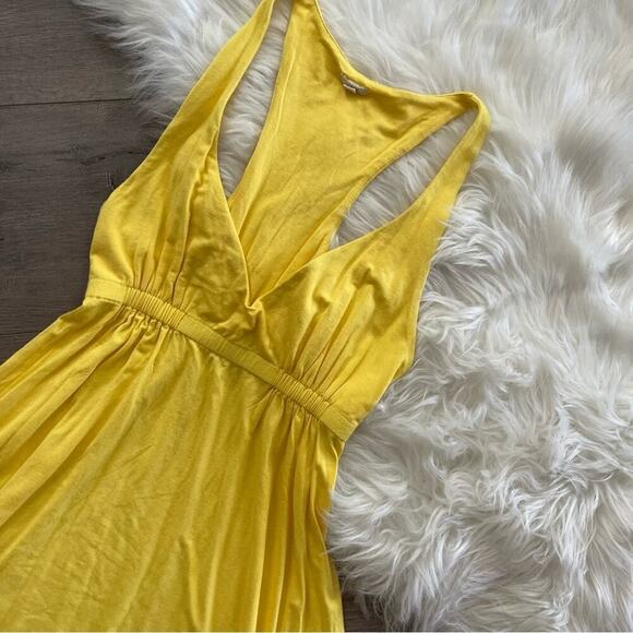 New J. Crew Lemon Yellow Empire Waist Midi Dress - Picture 2 of 5